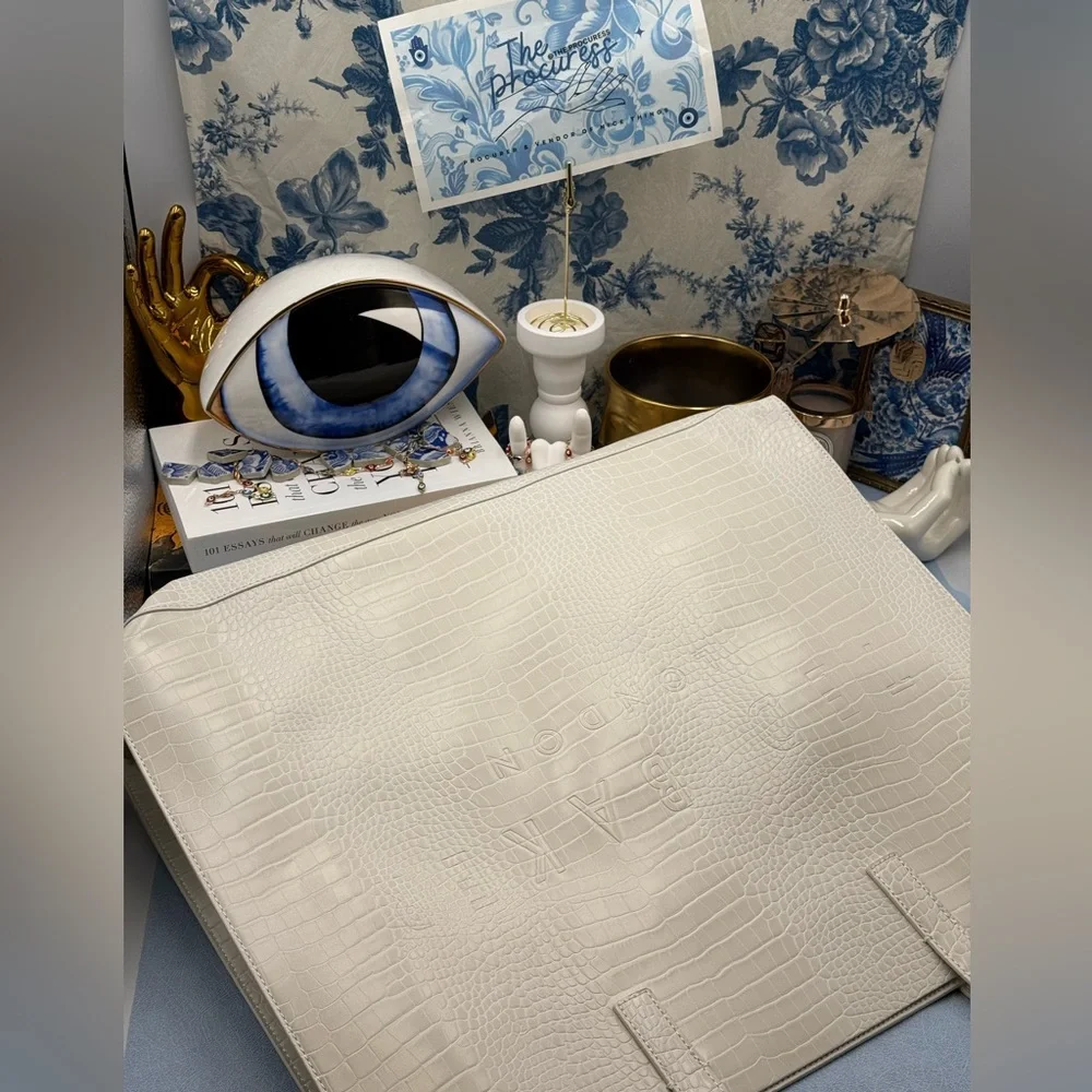 🆕 TED BAKER 🧿 NWOT Allicon Eco Leather Croc Icon Tote Bag, White